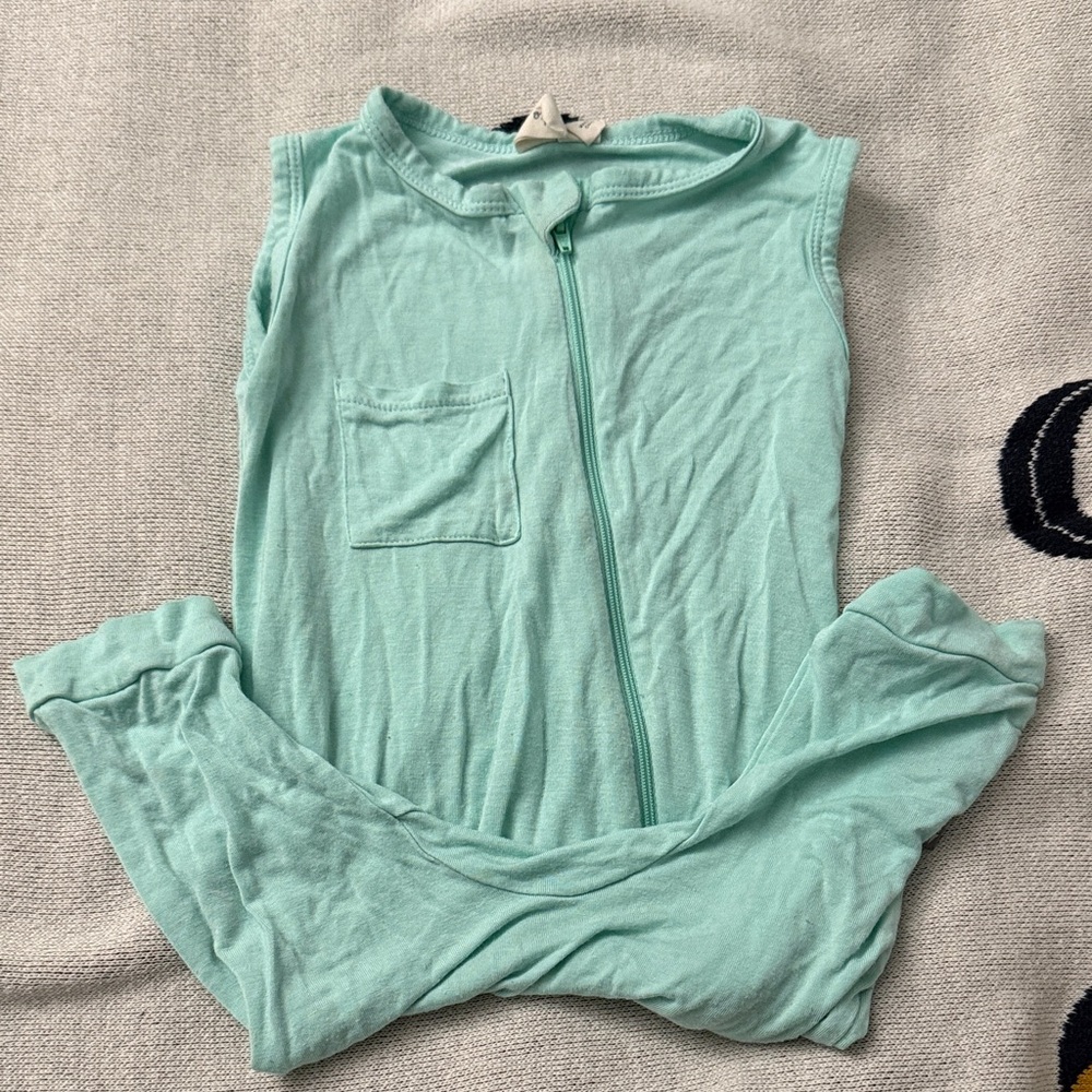 Kyte baby Sleeveless Mint Green Jumpsuit